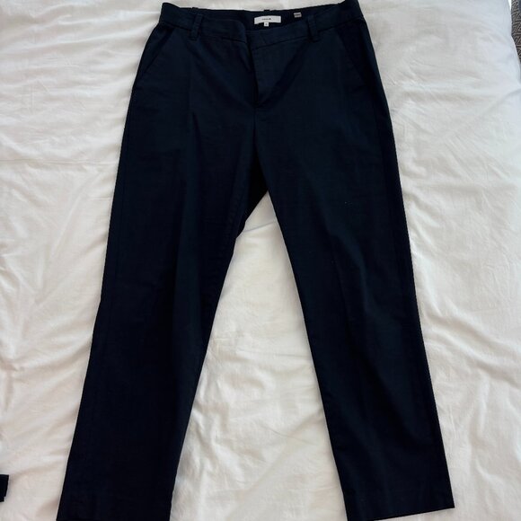 Vince, Mid-Rise Italian Stretch-Cotton Chino Pant, Navy, Size 10 - Picture 7 of 7